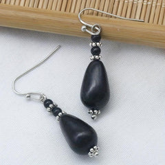 Vintage Silvery Water Drop Pendant Earrings