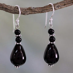 Vintage Silvery Water Drop Pendant Earrings