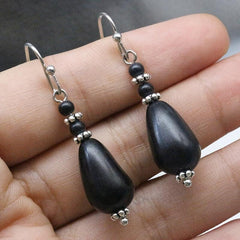 Vintage Silvery Water Drop Pendant Earrings