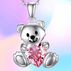 Vintage Bear Animal Pendant Necklace Toy For Kids Daughter