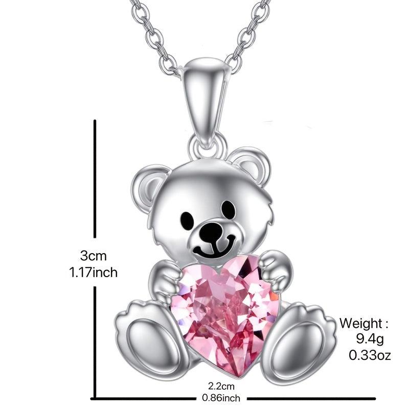 Vintage Bear Animal Pendant Necklace Toy For Kids Daughter