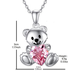 Vintage Bear Animal Pendant Necklace Toy For Kids Daughter