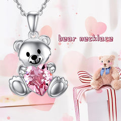 Vintage Bear Animal Pendant Necklace Toy For Kids Daughter