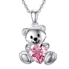 Vintage Bear Animal Pendant Necklace Toy For Kids Daughter