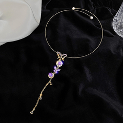 Purple Butterfly Necklace Waist Chain Clavicle Niche Feeling Cold Sue