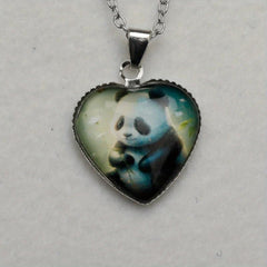 Panda Crystal Love Pendant Necklace for Girls