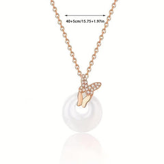 Butterfly Love Peace Buckle Necklace Chinese Style Clavicle Chain Gift