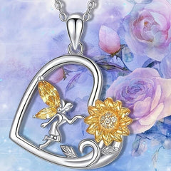 Fairy Flower Pendant Necklace for Women - Anniversary Party Gift