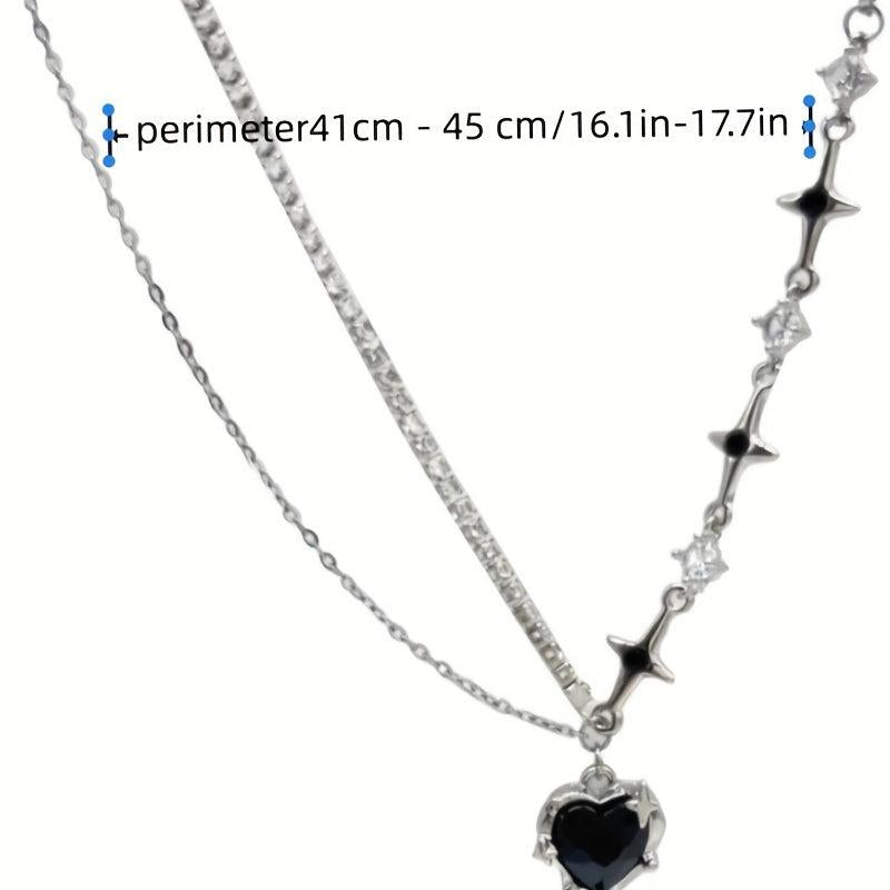 Sweet Heart Love Necklace Female Niche Sense Of Senior Double Collarbone Chain