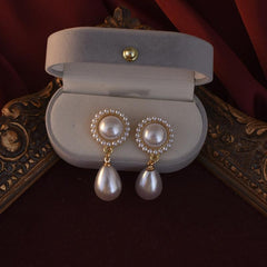 Vintage Faux Pearl Earrings Sweet Party Jewelry