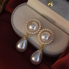 Vintage Faux Pearl Earrings Sweet Party Jewelry