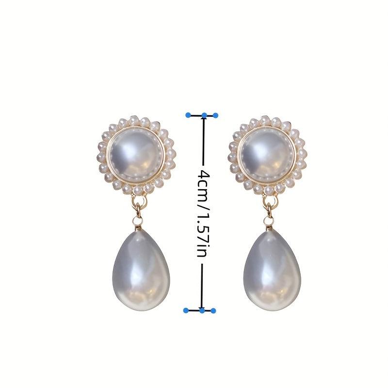 Vintage Faux Pearl Earrings Sweet Party Jewelry