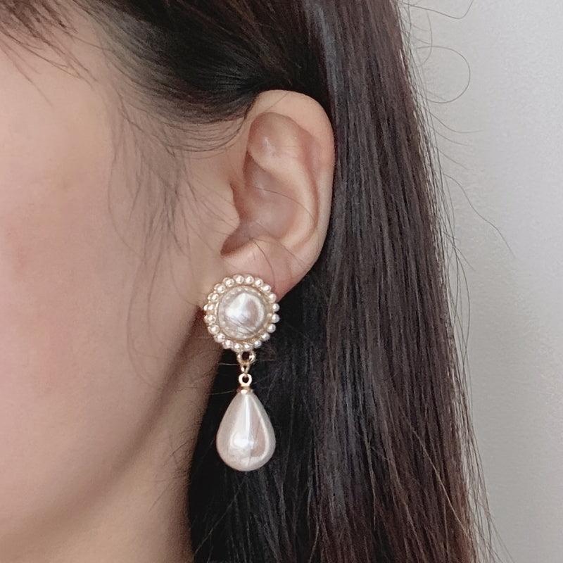 Vintage Faux Pearl Earrings Sweet Party Jewelry
