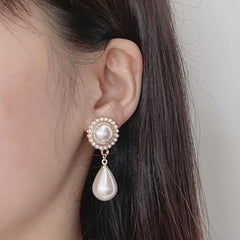 Vintage Faux Pearl Earrings Sweet Party Jewelry