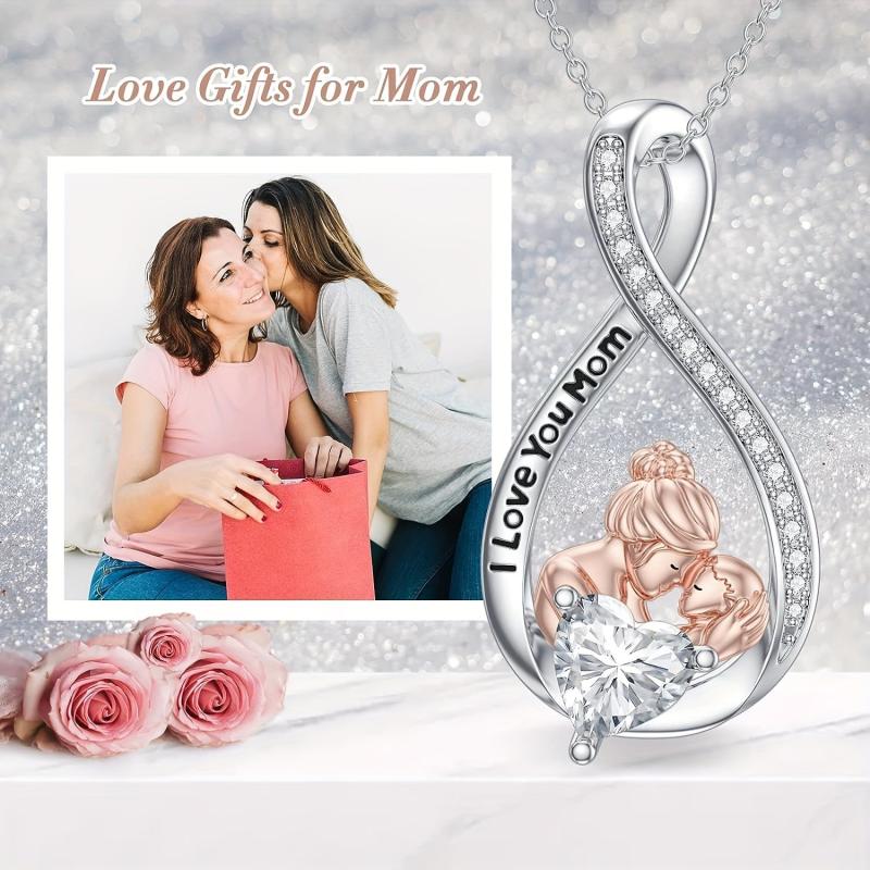 Rhinestone Pendant Necklace for Mother - Birthday Gift