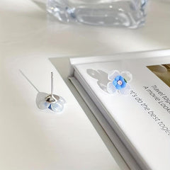 S925 Silvery Needle French Retro Earrings