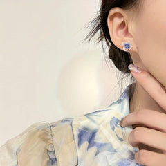 S925 Silvery Needle French Retro Earrings