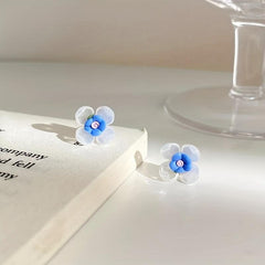S925 Silvery Needle French Retro Earrings