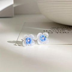 S925 Silvery Needle French Retro Earrings