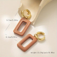 Square Resin Earrings Copper Buckle Christmas Halloween Thanksgiving