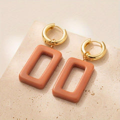 Square Resin Earrings Copper Buckle Christmas Halloween Thanksgiving