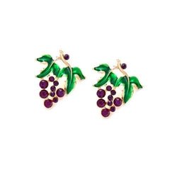 High End Grape Earrings Glitter Fruit Pattern Tassel Drop