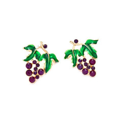 High End Grape Earrings Glitter Fruit Pattern Tassel Drop