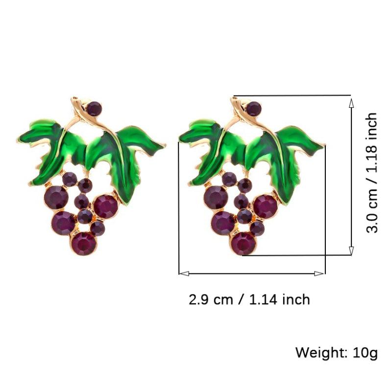 High End Grape Earrings Glitter Fruit Pattern Tassel Drop