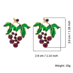 High End Grape Earrings Glitter Fruit Pattern Tassel Drop