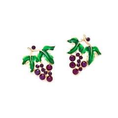High End Grape Earrings Glitter Fruit Pattern Tassel Drop