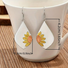 Bohemian Style Sunflower Flower Earrings for Women's Party