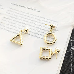 Square Hollow Pearl Earrings for Women