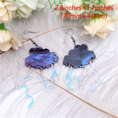 Y2K Cloud Lightning Acrylic Earrings Pair Soft Creative Novelty