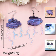 Y2K Cloud Lightning Acrylic Earrings Pair Soft Creative Novelty