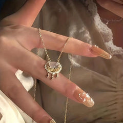 Peace Lock Necklace for Girlfriend, Niche Clavicle Chain