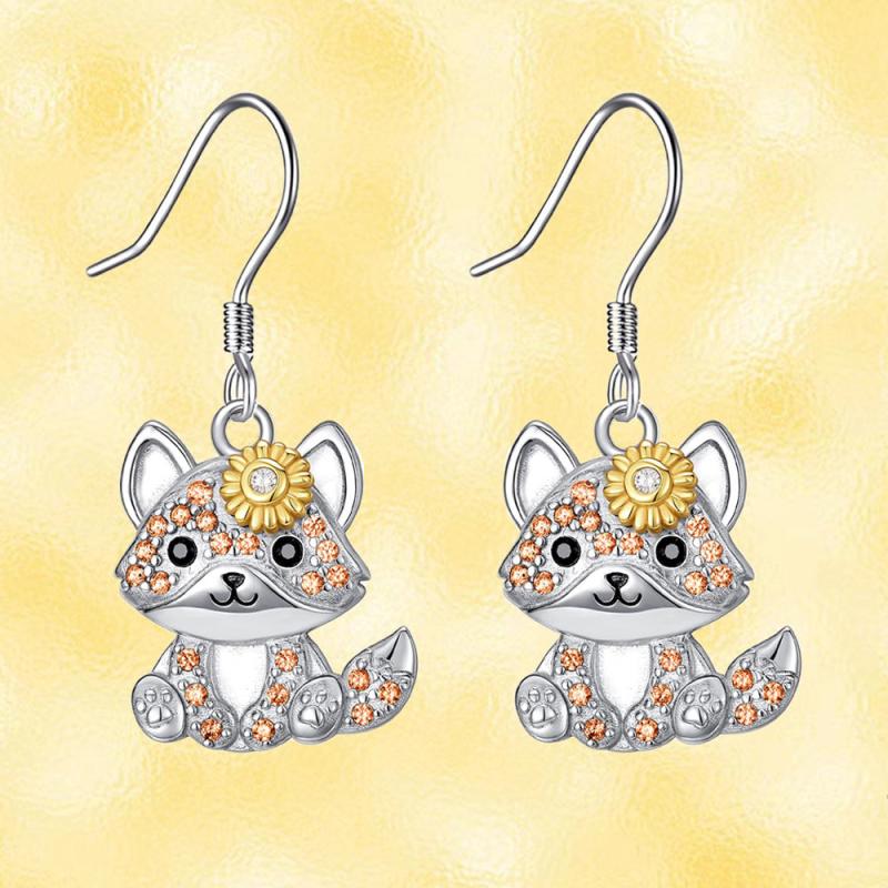 Fox Earrings Cute Cartoon Style for Women Girls