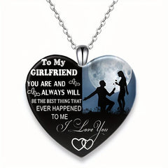 Love Crystal Pendant Necklace English Birthday Gift For Boyfriend And Girlfriend