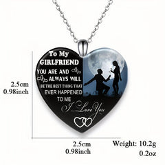 Love Crystal Pendant Necklace English Birthday Gift For Boyfriend And Girlfriend