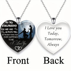 Love Crystal Pendant Necklace English Birthday Gift For Boyfriend And Girlfriend