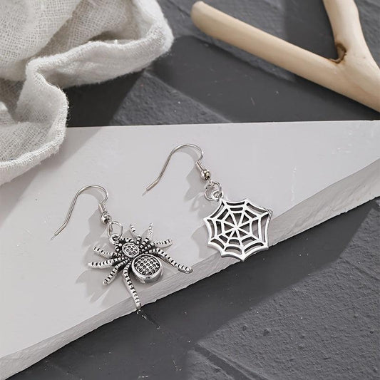 Spider Web Irregular Matching Earrings Halloween Funny Earrings