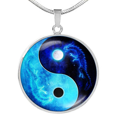 Yin And Yang Dragon Resin Necklace Set