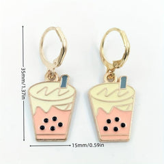 Strawberry Matcha Pearl Milk Tea Earrings