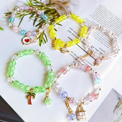 Crystal Bracelet Female Pendant Clear Glass Hand String