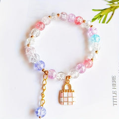 Crystal Bracelet Female Pendant Clear Glass Hand String