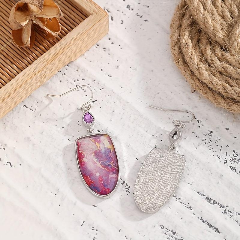 Red Yellow Lace Up Irregular Style Women's Earrings