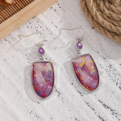 Red Yellow Lace Up Irregular Style Women's Earrings