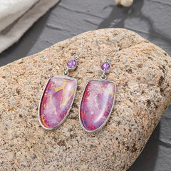 Red Yellow Lace Up Irregular Style Women's Earrings