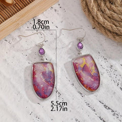 Red Yellow Lace Up Irregular Style Women's Earrings