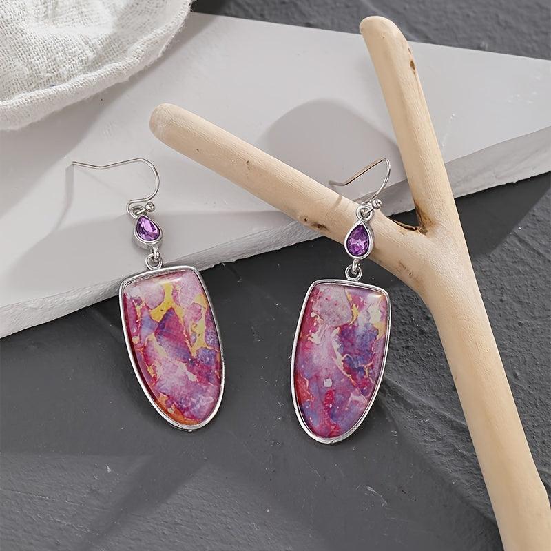 Red Yellow Lace Up Irregular Style Women's Earrings