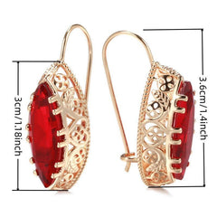 Heart Shaped Zircon Earrings, Alloy Inlaid Ear Clips